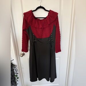 Long Sleeve Dress w/ Corset Ties
